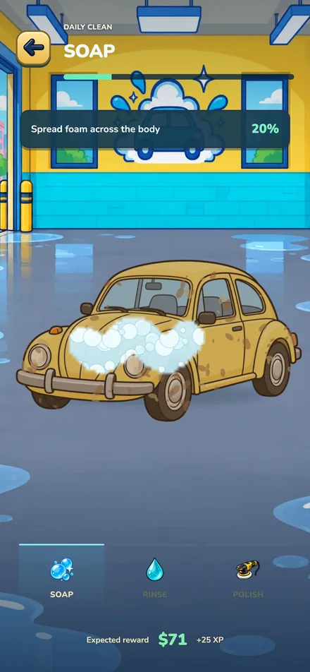 Car wash minigame — English pre-release gameplay from Homeless to Millionaire