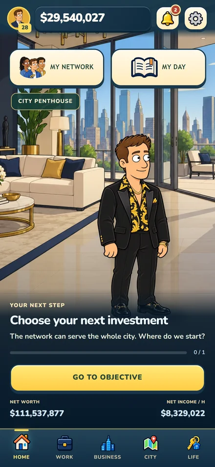 Alex becomes a millionaire — English pre-release gameplay from Homeless to Millionaire